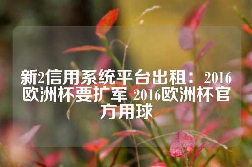 新2信用系统平台出租：2016欧洲杯要扩军 2016欧洲杯官方用球-第1张图片-皇冠信用盘出租