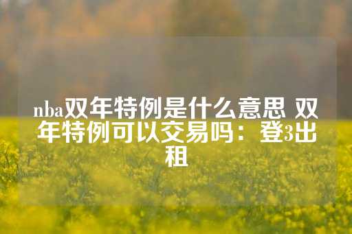 nba双年特例是什么意思 双年特例可以交易吗：登3出租-第1张图片-皇冠信用盘出租