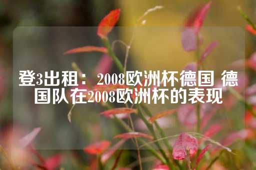 登3出租：2008欧洲杯德国 德国队在2008欧洲杯的表现-第1张图片-皇冠信用盘出租