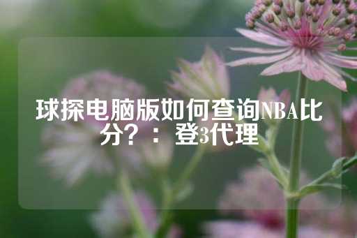 球探电脑版如何查询NBA比分？：登3代理