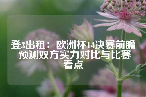 登3出租：欧洲杯14决赛前瞻 预测双方实力对比与比赛看点