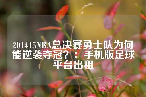 201415NBA总决赛勇士队为何能逆袭夺冠？：手机版足球平台出租