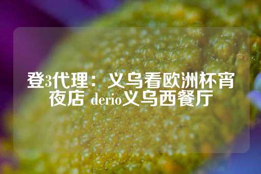 登3代理：义乌看欧洲杯宵夜店 derio义乌西餐厅