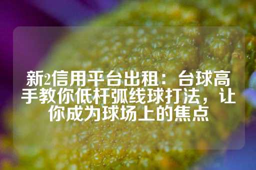 新2信用平台出租：台球高手教你低杆弧线球打法，让你成为球场上的焦点-第1张图片-皇冠信用盘出租