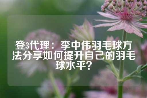 登3代理：李中伟羽毛球方法分享如何提升自己的羽毛球水平？