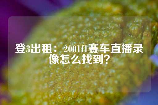 登3出租：2001f1赛车直播录像怎么找到？-第1张图片-皇冠信用盘出租