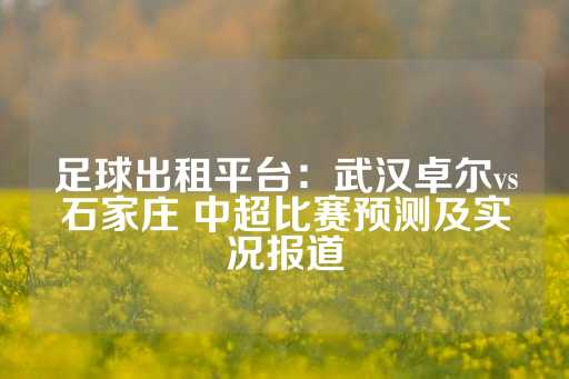 足球出租平台：武汉卓尔vs石家庄 中超比赛预测及实况报道-第1张图片-皇冠信用盘出租