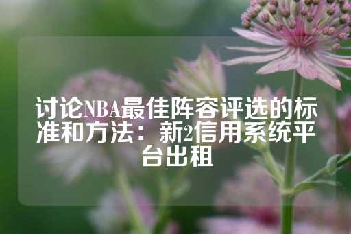 讨论NBA最佳阵容评选的标准和方法：新2信用系统平台出租