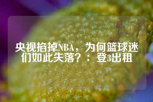 央视掐掉NBA，为何篮球迷们如此失落？：登3出租