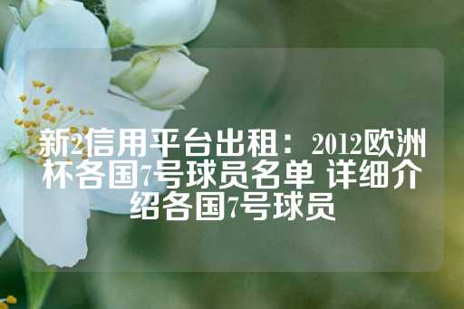 新2信用平台出租：2012欧洲杯各国7号球员名单 详细介绍各国7号球员-第1张图片-皇冠信用盘出租