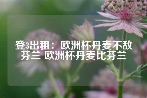 登3出租：欧洲杯丹麦不敌芬兰 欧洲杯丹麦比芬兰-第1张图片-皇冠信用盘出租