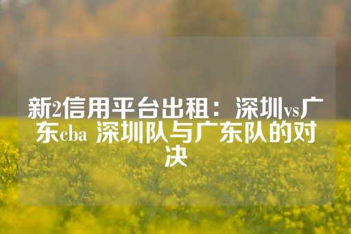 新2信用平台出租：深圳vs广东cba 深圳队与广东队的对决