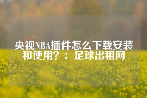 央视NBA插件怎么下载安装和使用？：足球出租网-第1张图片-皇冠信用盘出租