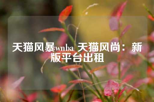 天猫风暴wnba 天猫风尚：新版平台出租-第1张图片-皇冠信用盘出租