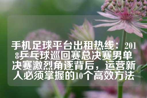 手机足球平台出租热线：2018乒乓球巡回赛总决赛男单决赛激烈角逐背后，运营新人必须掌握的10个高效方法