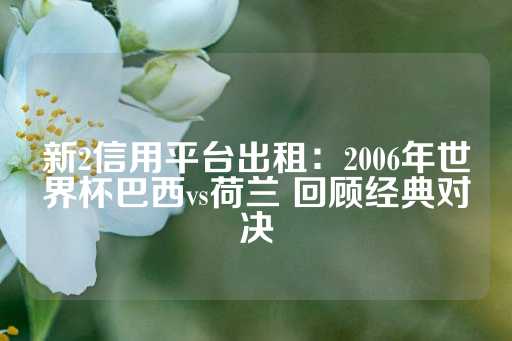 新2信用平台出租：2006年世界杯巴西vs荷兰 回顾经典对决