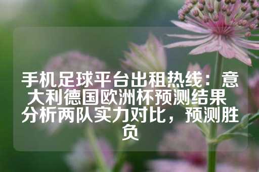 手机足球平台出租热线：意大利德国欧洲杯预测结果 分析两队实力对比，预测胜负-第1张图片-皇冠信用盘出租