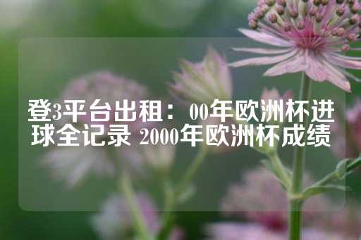 登3平台出租：00年欧洲杯进球全记录 2000年欧洲杯成绩