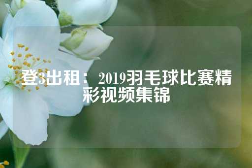 登3出租：2019羽毛球比赛精彩视频集锦