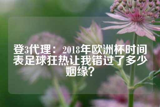 登3代理：2018年欧洲杯时间表足球狂热让我错过了多少姻缘？-第1张图片-皇冠信用盘出租