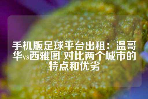 手机版足球平台出租：温哥华vs西雅图 对比两个城市的特点和优劣-第1张图片-皇冠信用盘出租