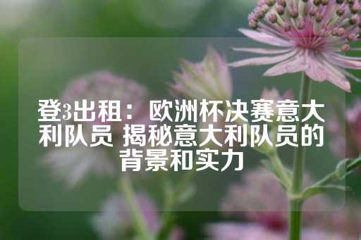 登3出租：欧洲杯决赛意大利队员 揭秘意大利队员的背景和实力