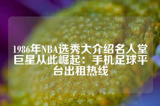 1986年NBA选秀大介绍名人堂巨星从此崛起：手机足球平台出租热线