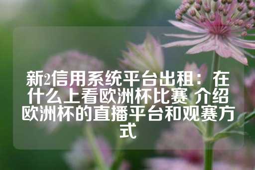 新2信用系统平台出租：在什么上看欧洲杯比赛 介绍欧洲杯的直播平台和观赛方式