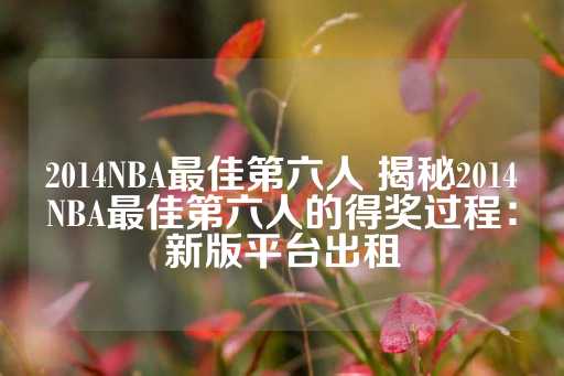 2014NBA最佳第六人 揭秘2014NBA最佳第六人的得奖过程：新版平台出租