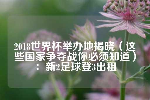 2018世界杯举办地揭晓（这些国家争夺战你必须知道）：新2足球登3出租-第1张图片-皇冠信用盘出租