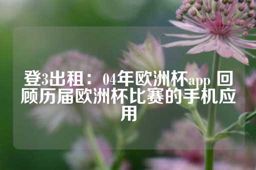 登3出租：04年欧洲杯app 回顾历届欧洲杯比赛的手机应用-第1张图片-皇冠信用盘出租