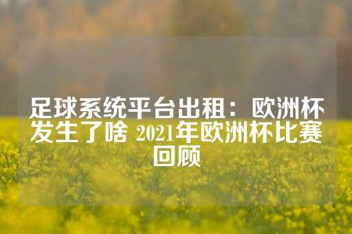 足球系统平台出租：欧洲杯发生了啥 2021年欧洲杯比赛回顾-第1张图片-皇冠信用盘出租