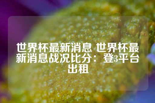 世界杯最新消息 世界杯最新消息战况比分：登3平台出租