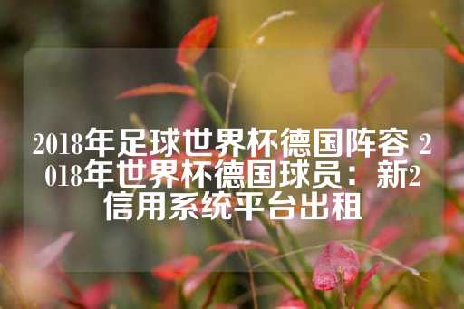 2018年足球世界杯德国阵容 2018年世界杯德国球员：新2信用系统平台出租-第1张图片-皇冠信用盘出租