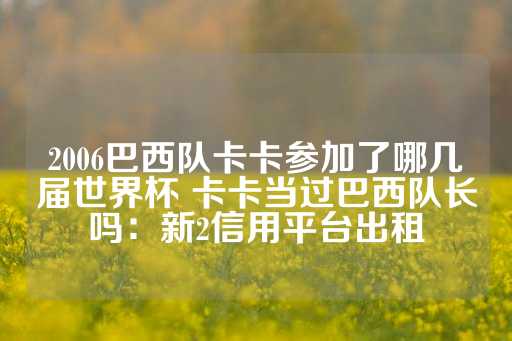 2006巴西队卡卡参加了哪几届世界杯 卡卡当过巴西队长吗：新2信用平台出租