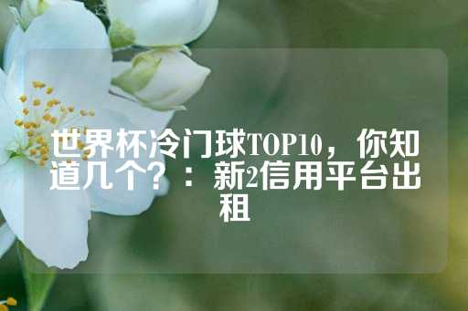 世界杯冷门球TOP10，你知道几个？：新2信用平台出租