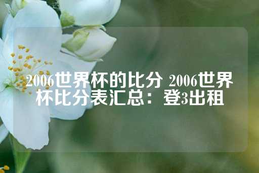 2006世界杯的比分 2006世界杯比分表汇总：登3出租-第1张图片-皇冠信用盘出租