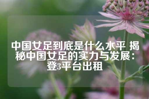 中国女足到底是什么水平 揭秘中国女足的实力与发展：登3平台出租-第1张图片-皇冠信用盘出租