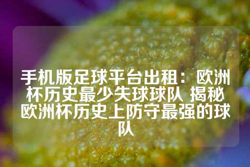 手机版足球平台出租：欧洲杯历史最少失球球队 揭秘欧洲杯历史上防守最强的球队-第1张图片-皇冠信用盘出租