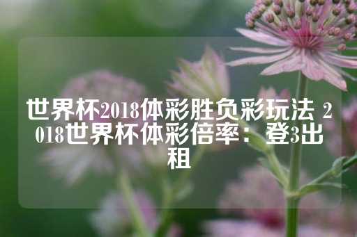 世界杯2018体彩胜负彩玩法 2018世界杯体彩倍率：登3出租-第1张图片-皇冠信用盘出租