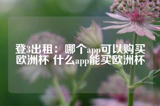 登3出租：哪个app可以购买欧洲杯 什么app能买欧洲杯