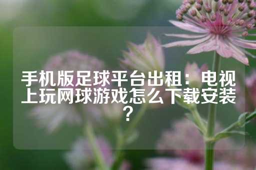 手机版足球平台出租：电视上玩网球游戏怎么下载安装？-第1张图片-皇冠信用盘出租