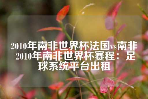 2010年南非世界杯法国vs南非 2010年南非世界杯赛程：足球系统平台出租