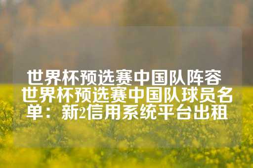 世界杯预选赛中国队阵容 世界杯预选赛中国队球员名单：新2信用系统平台出租