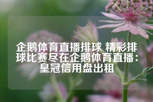 企鹅体育直播排球 精彩排球比赛尽在企鹅体育直播：皇冠信用盘出租-第1张图片-皇冠信用盘出租