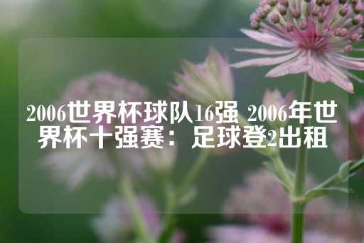 2006世界杯球队16强 2006年世界杯十强赛：足球登2出租