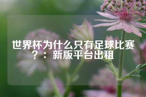 世界杯为什么只有足球比赛？：新版平台出租-第1张图片-皇冠信用盘出租