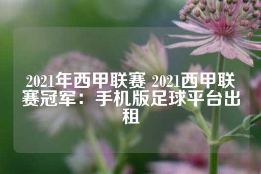 2021年西甲联赛 2021西甲联赛冠军：手机版足球平台出租