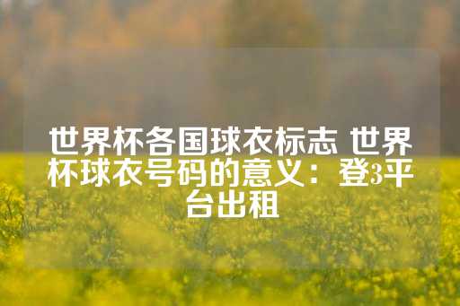 世界杯各国球衣标志 世界杯球衣号码的意义：登3平台出租-第1张图片-皇冠信用盘出租