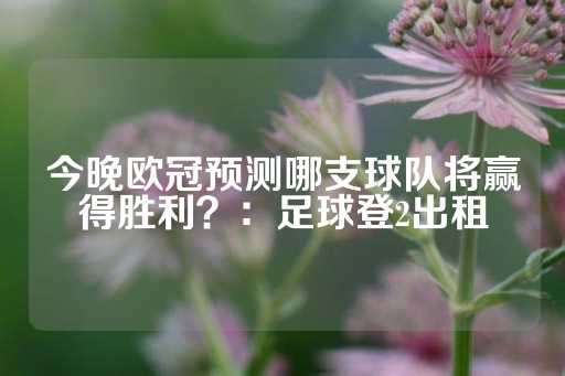 今晚欧冠预测哪支球队将赢得胜利？：足球登2出租